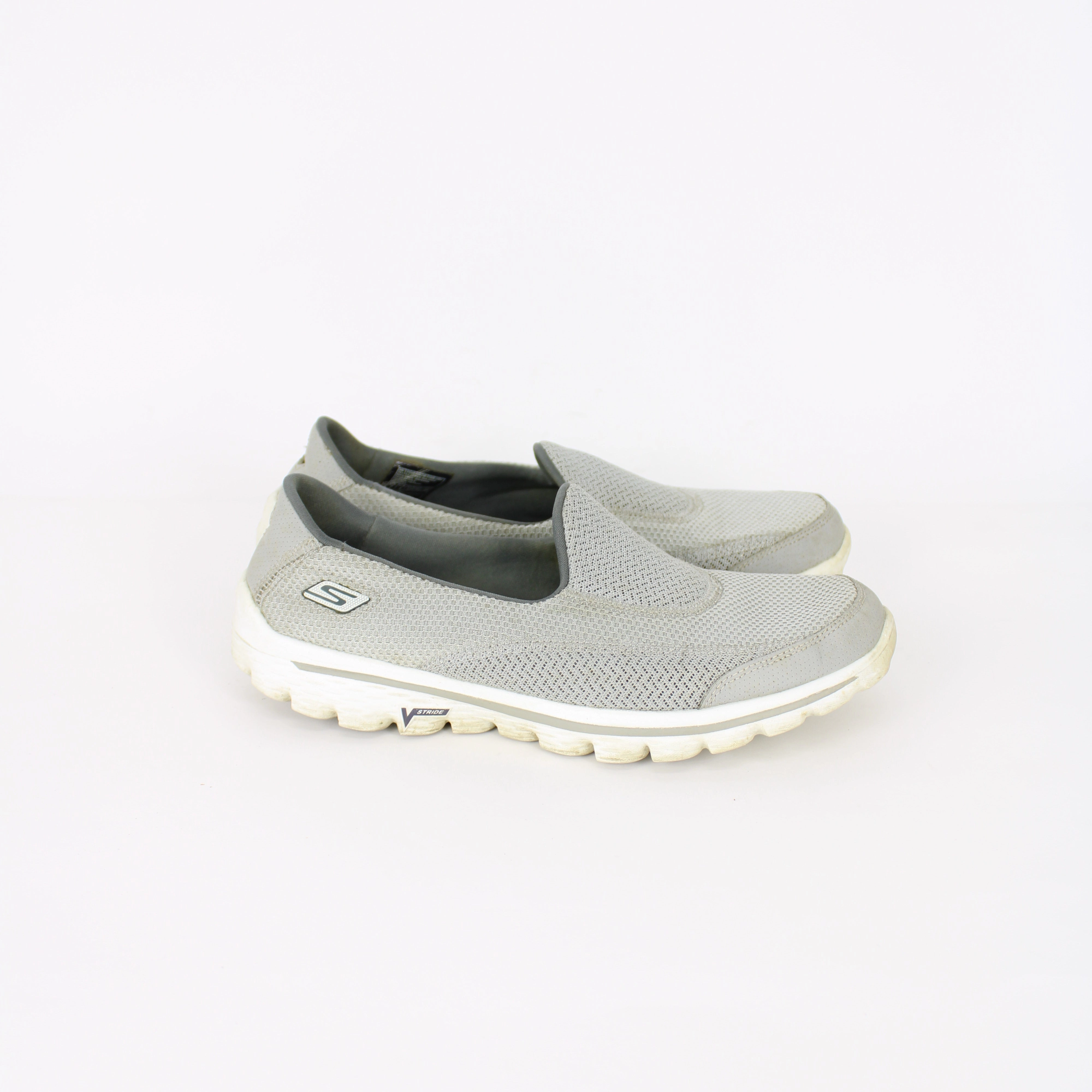 Light Walking Skechers Grey Slip On Sneakers