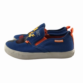 Platform Walking Geox trainers shoe size 8.5 blue canvas shoes with graphic design print