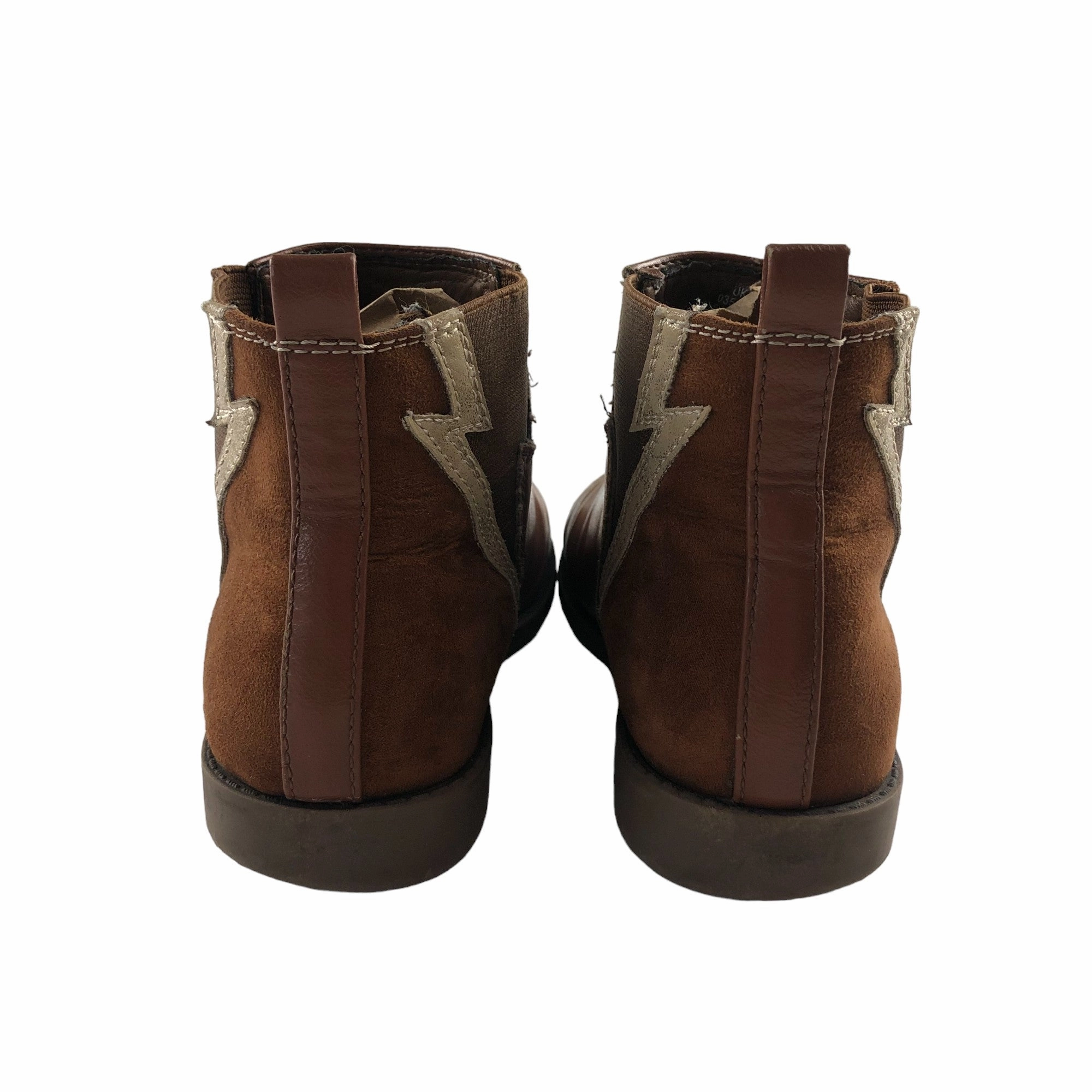 Matalan Boots Shoe Size 2 Brown Slip on Boots with lighting stripe detail American Flag Cowgirl Boots