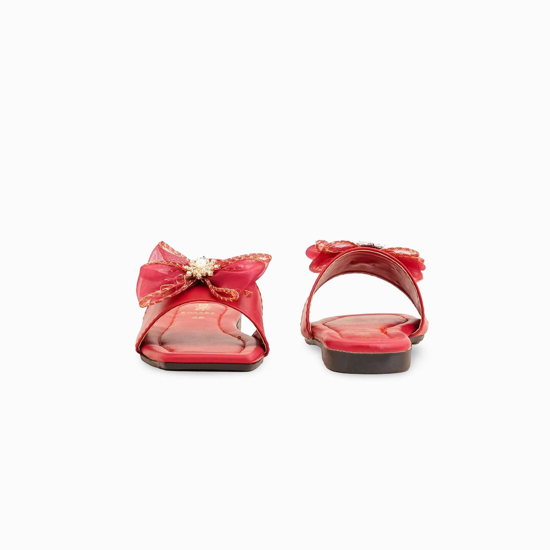Girls Red Casual Slipper KD5557 Wedding Party Slippers