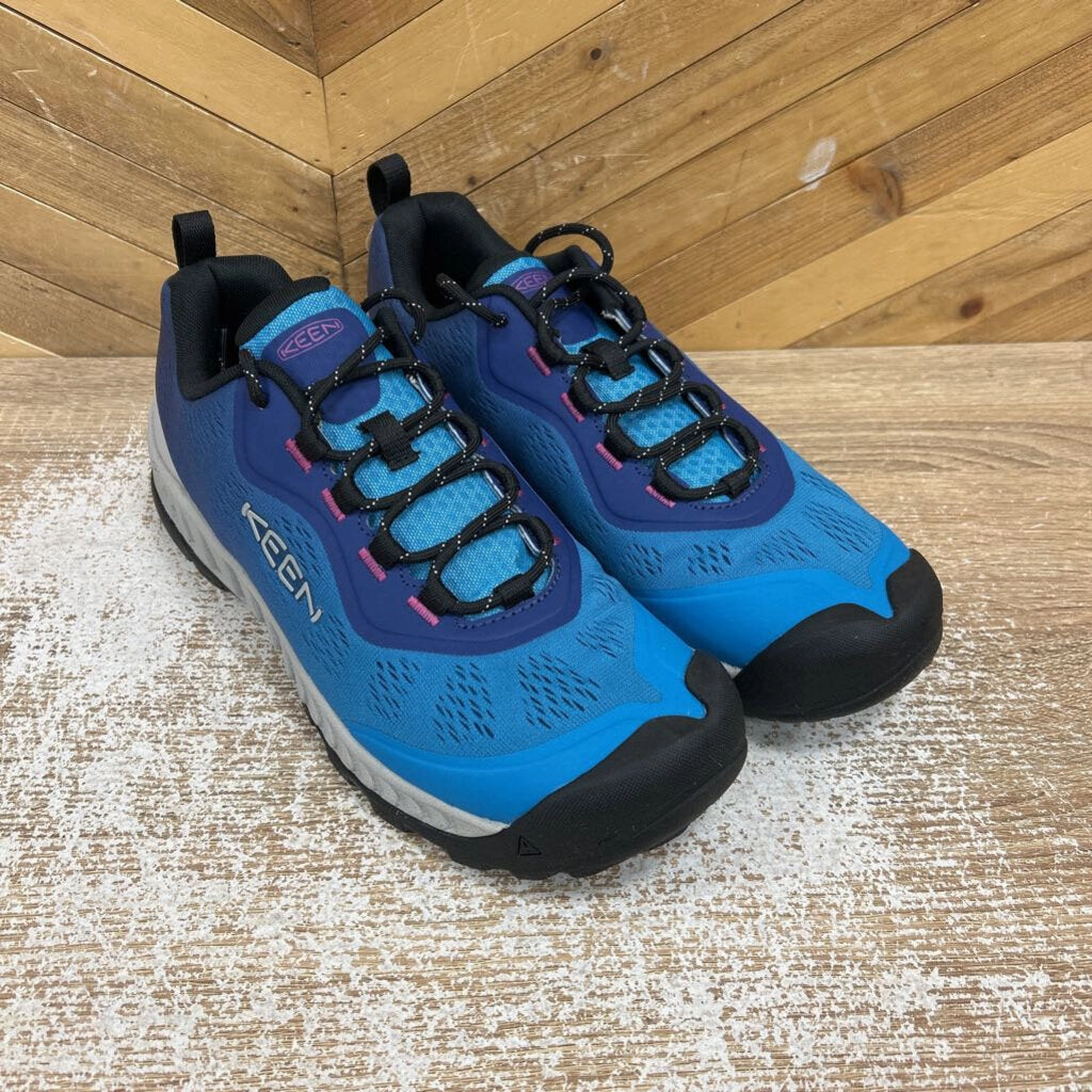 Length Of Hiking Boot Laces KEEN - Women's NXIS Speed Hiking Shoes - MSRP $150: Blue/Purple-women-W10