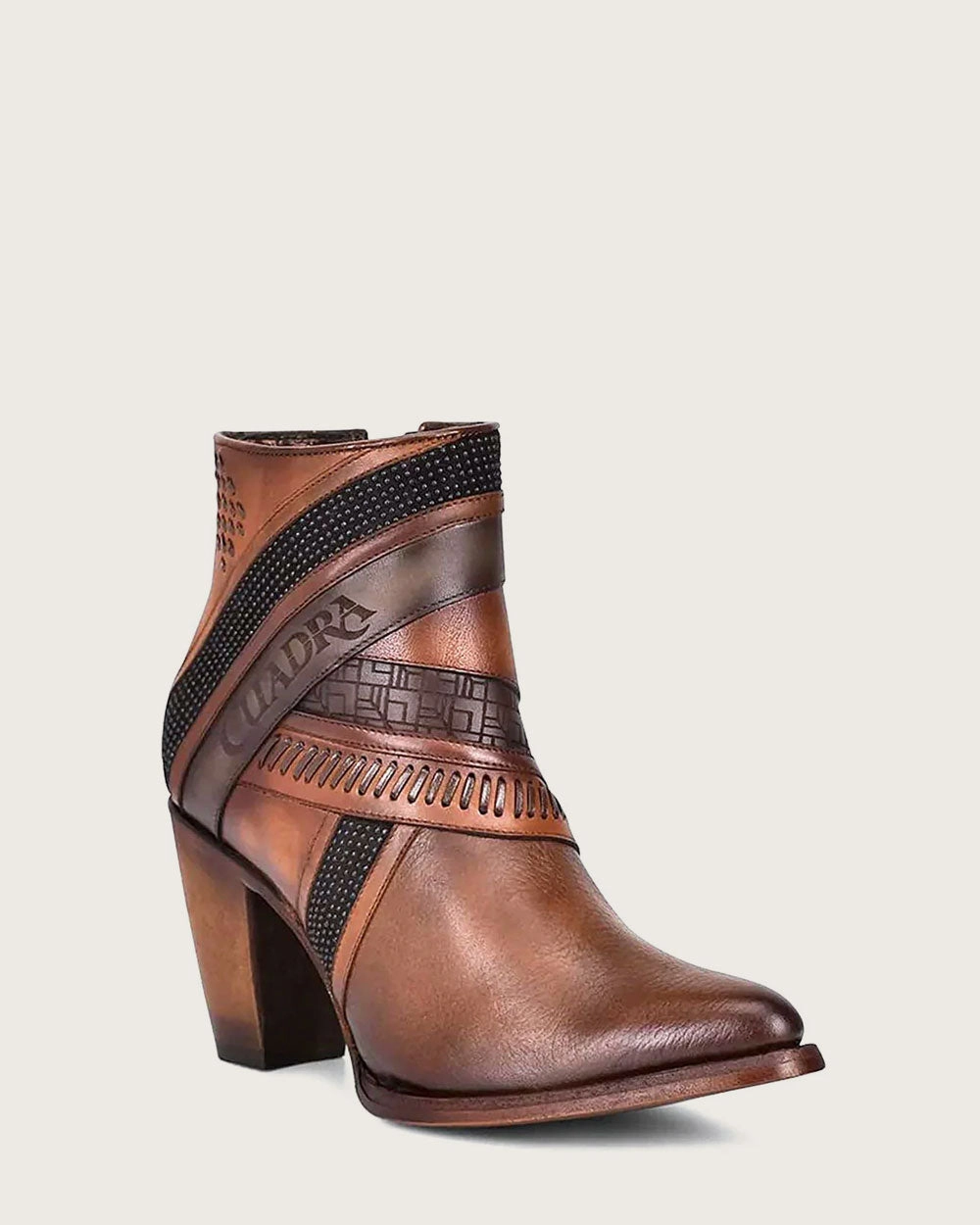 Ankle engraved honey bootie Cowboy Ankle Boots
