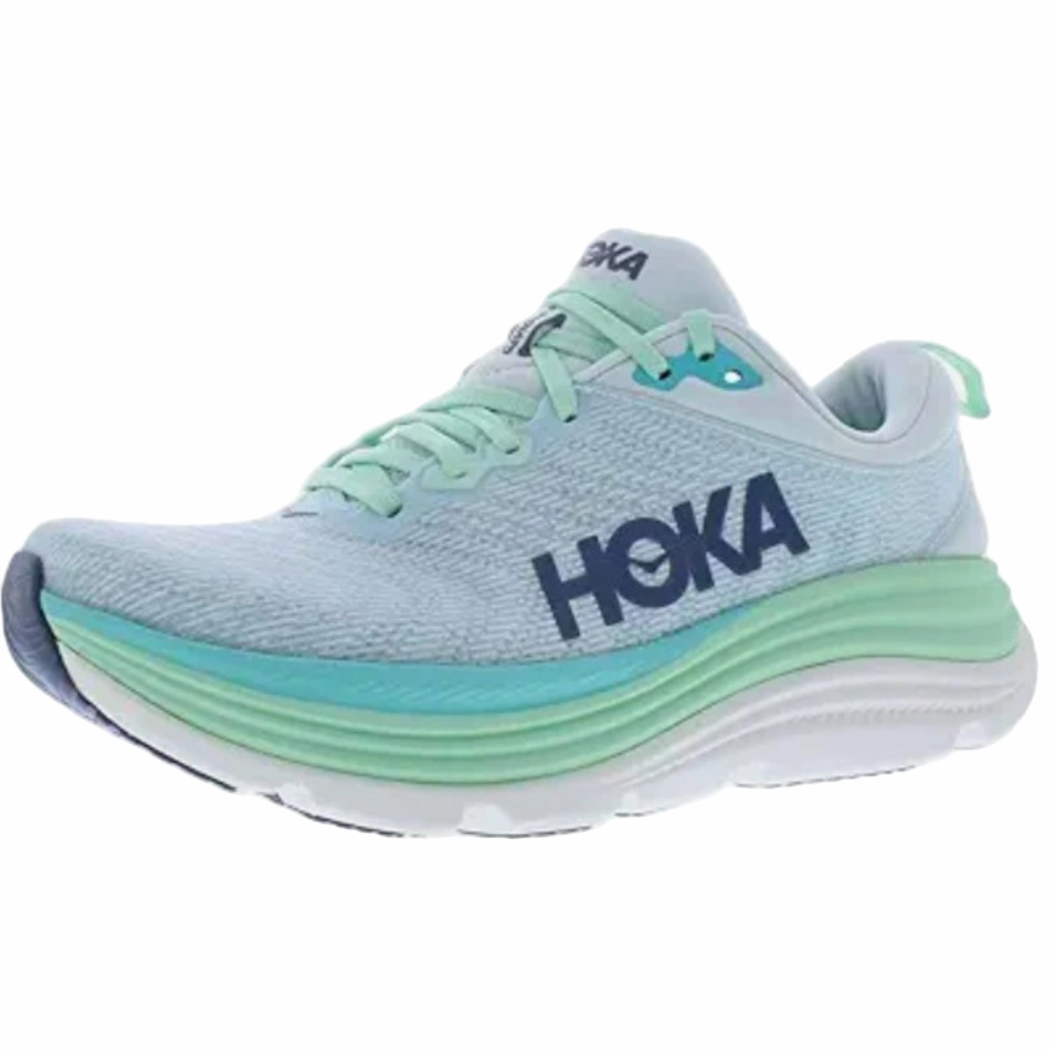 Best Slip On Walking Hoka Gaviota 5 Women Cushioned Runing Shoes, Snow Melt/Cielo Blue