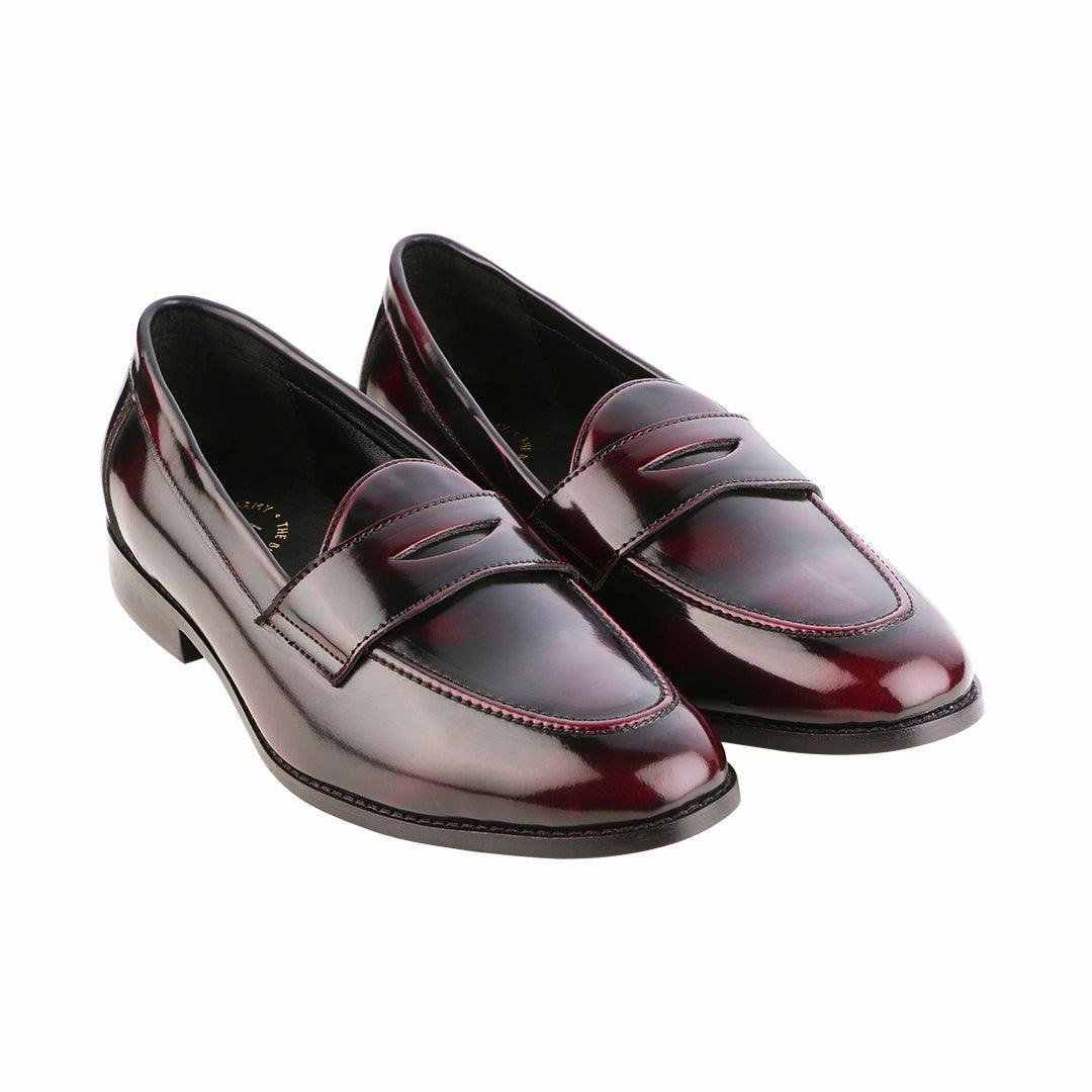 Easy Slip On Winter Shoes Siena Timeless Patent Cherry/Black Classic Penny Loafers