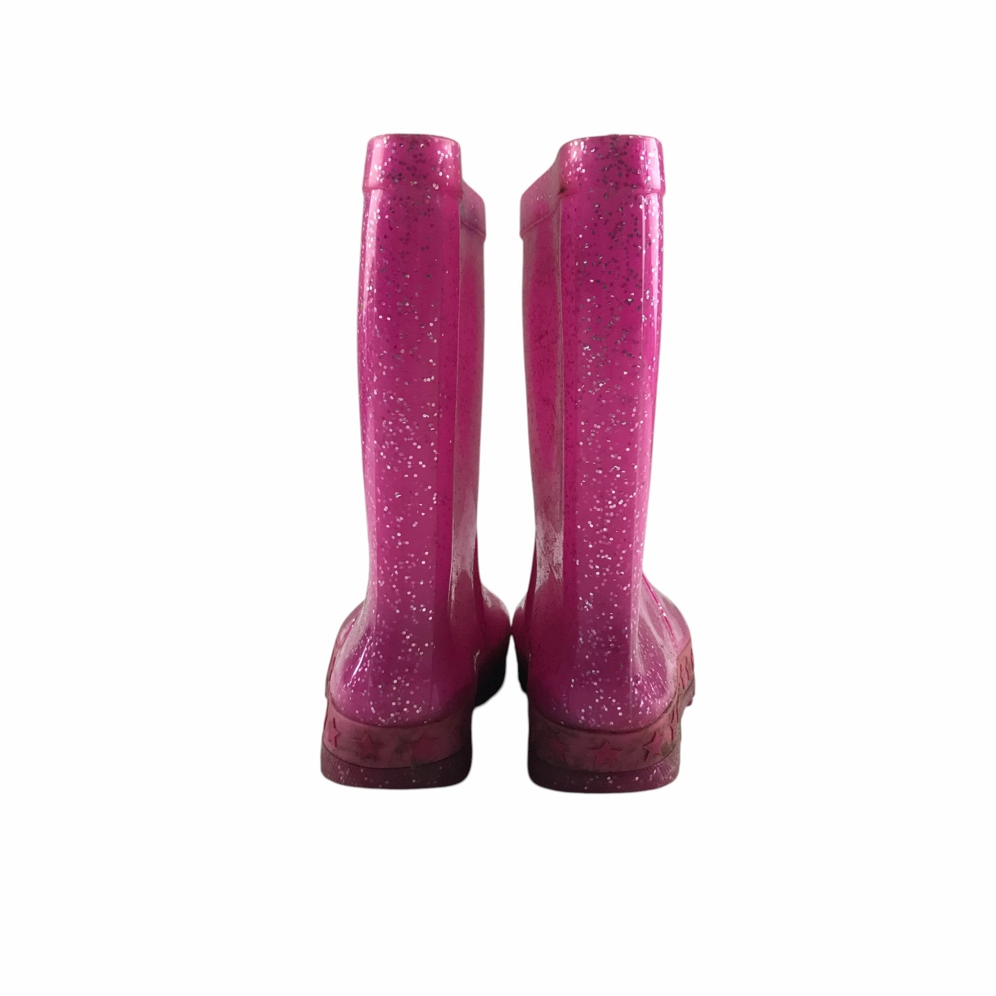 Wellie boots shoe size 11 junior pink sparkly calf height Salamanca Twins Boots