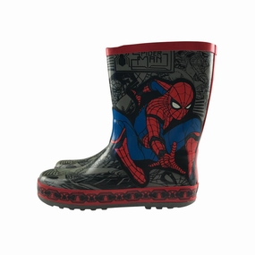 Establo Boots Wellie boots shoe size 1 grey Spiderman graphic calf height