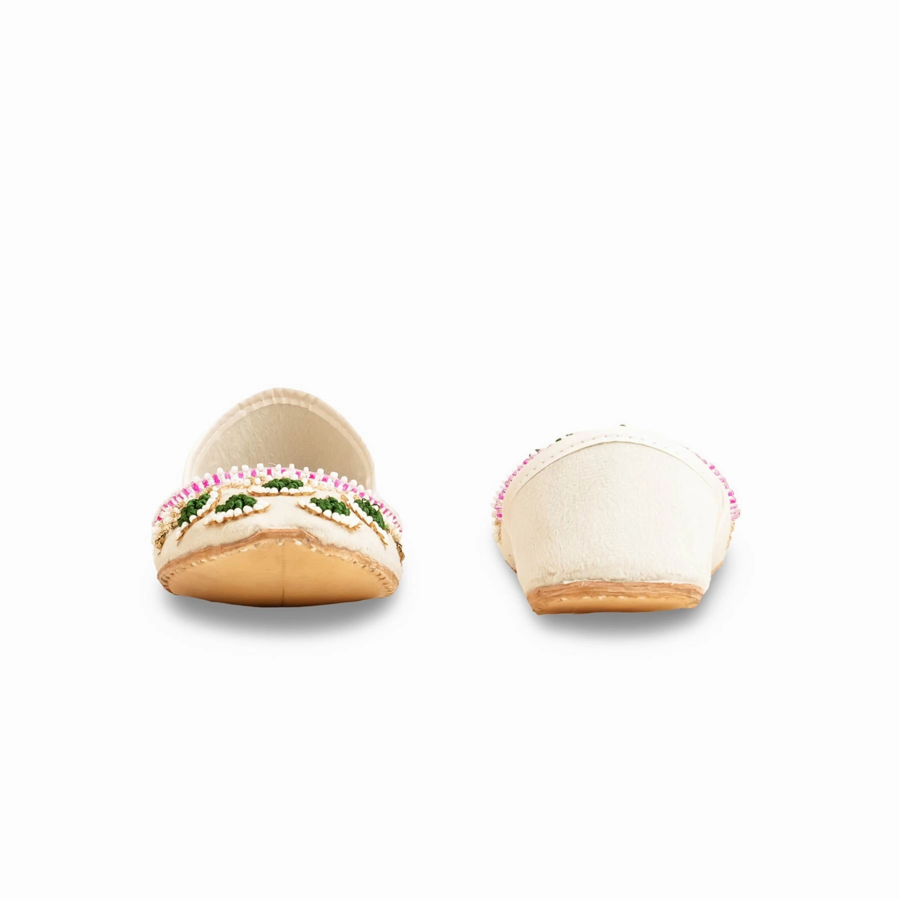 White Fancy Women Khusa EC8556 Best High Heel Shoes For Flat Feet