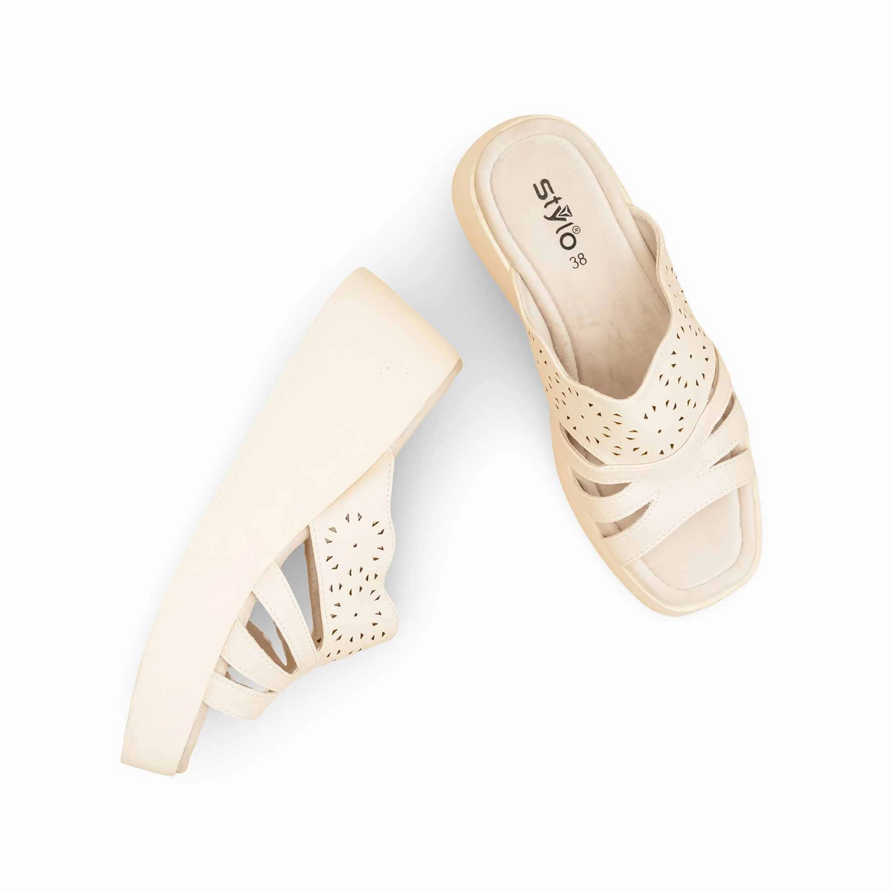 White Formal Slipper For Women PU0606 Slippers Cost