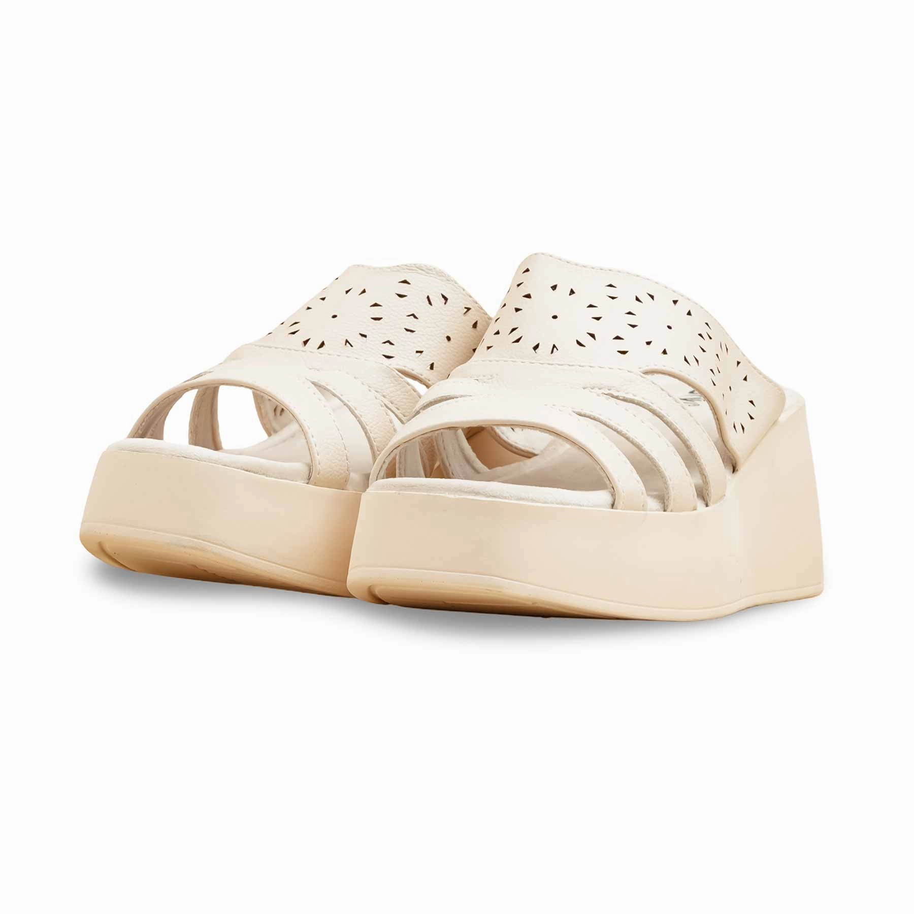 Padded Slippers White Formal Slipper For Women PU0606