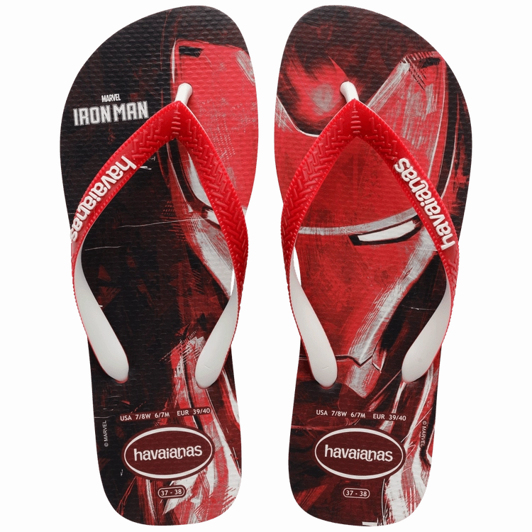 Havaianas Kids Top Marvel - Red Apache/White Tory Burch Flip Flop