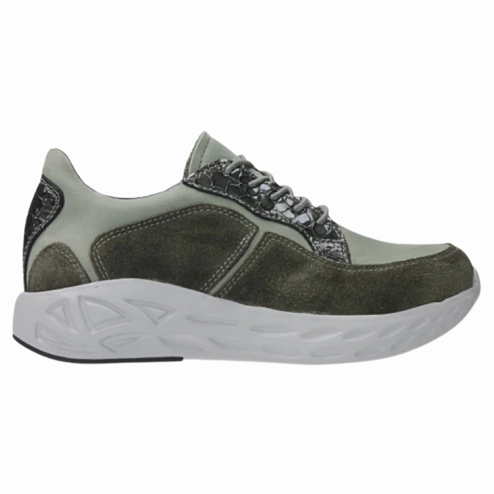 Wolky Bounce Castor Grey Combi Leather Sneaker (Women's) Perfume In Heel