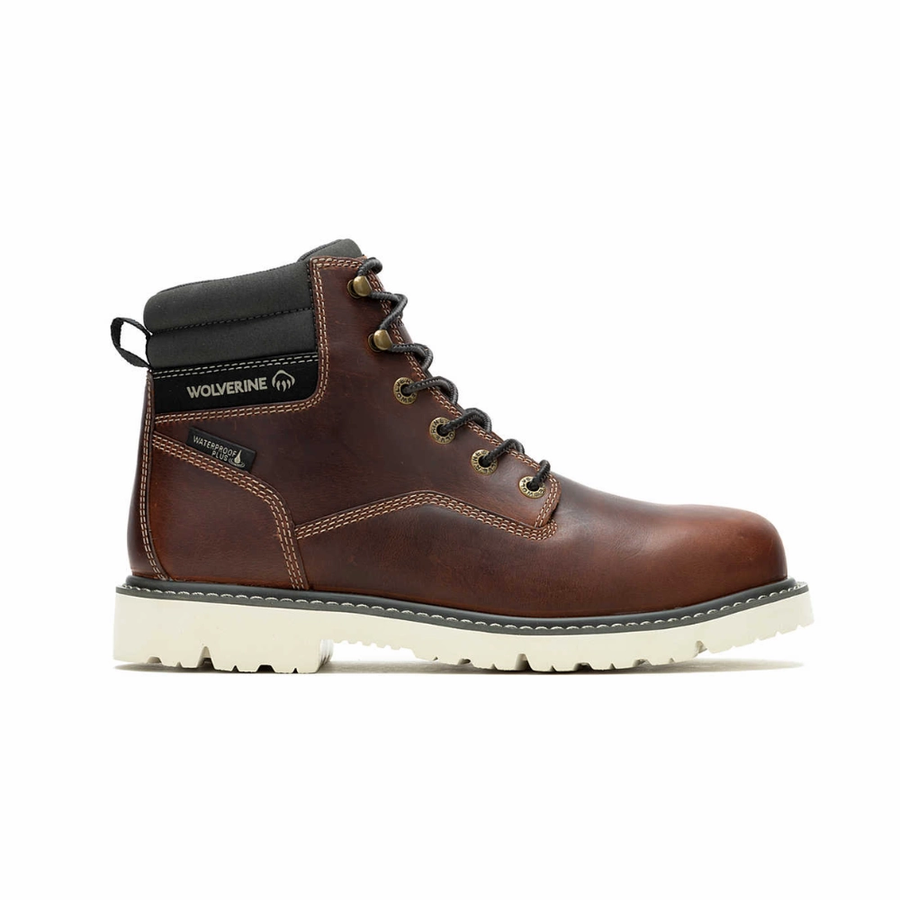 Wolverine Men's Revival 6" Waterproof Industrial Work Boot  Rust W240006 Boots For Broken Foot