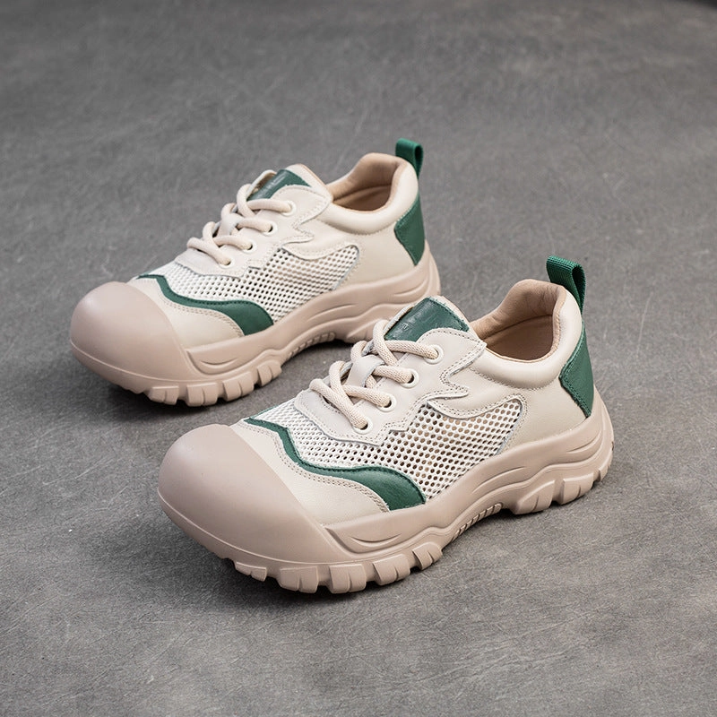 Best Casual Everyday Shoes Women Fashion Breathable Mesh Leather Casual Shoes