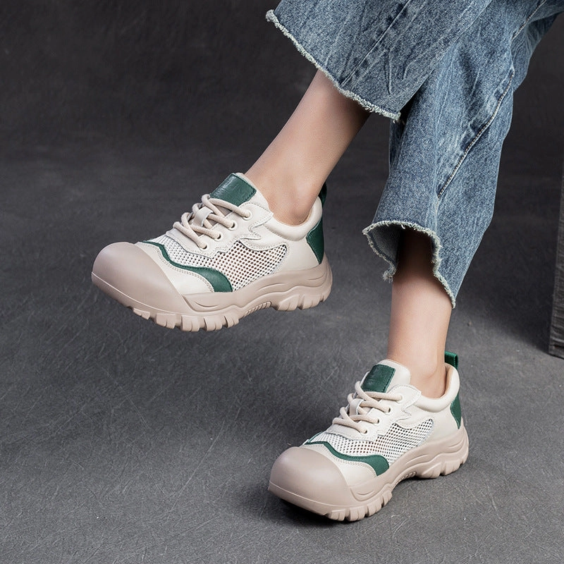 Wynn Casual Shoes Women Fashion Breathable Mesh Leather Casual Shoes