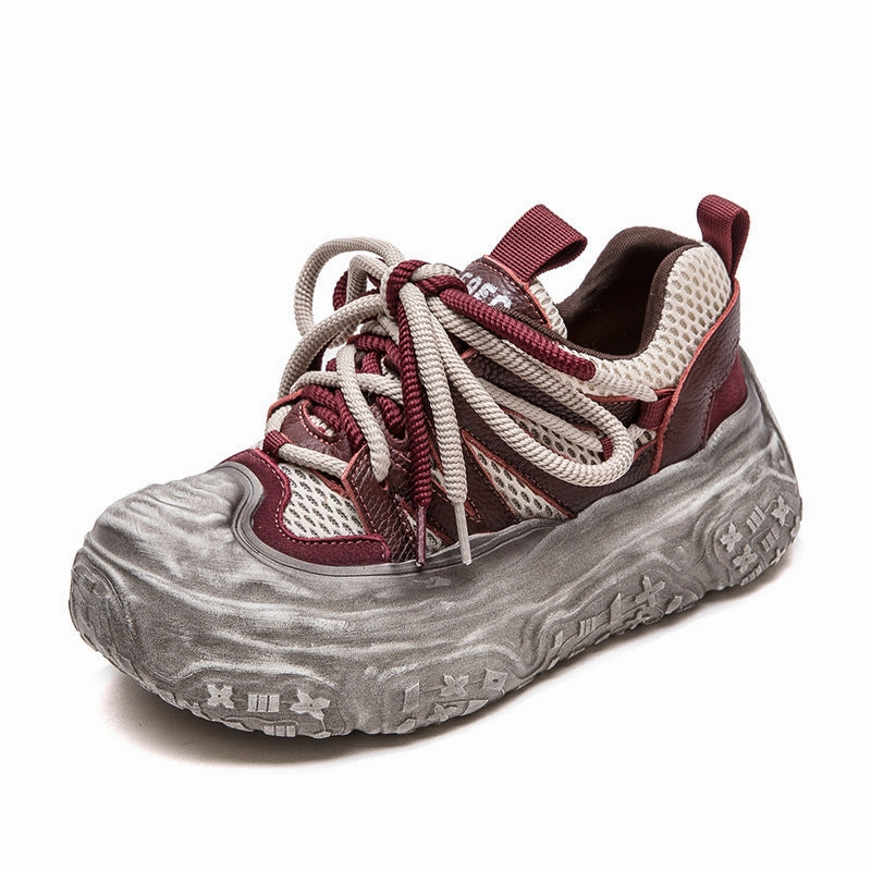 Casual Composite Toe Shoes Women Fashion Breathable Mesh Thick Soled Casual Shoes