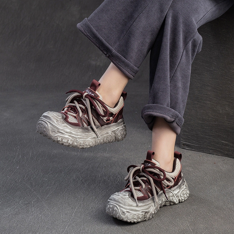 Comfortable Shoes Casual Women Fashion Breathable Mesh Thick Soled Casual Shoes