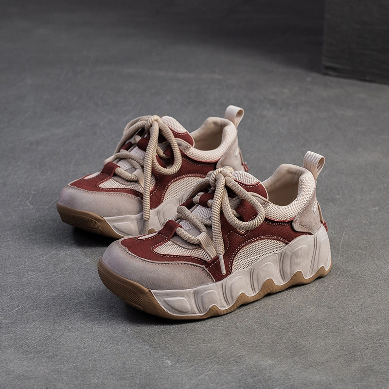 Women Fashion Color Matching Leather Breathable Casual Shoes Air Max Dawn Casual Shoes