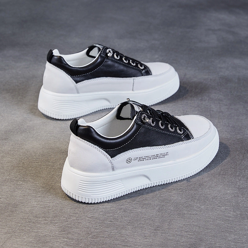 Soul Slip On Casual Shoes Women Minimalist Fashion Leather Thick Soled Casual Shoes