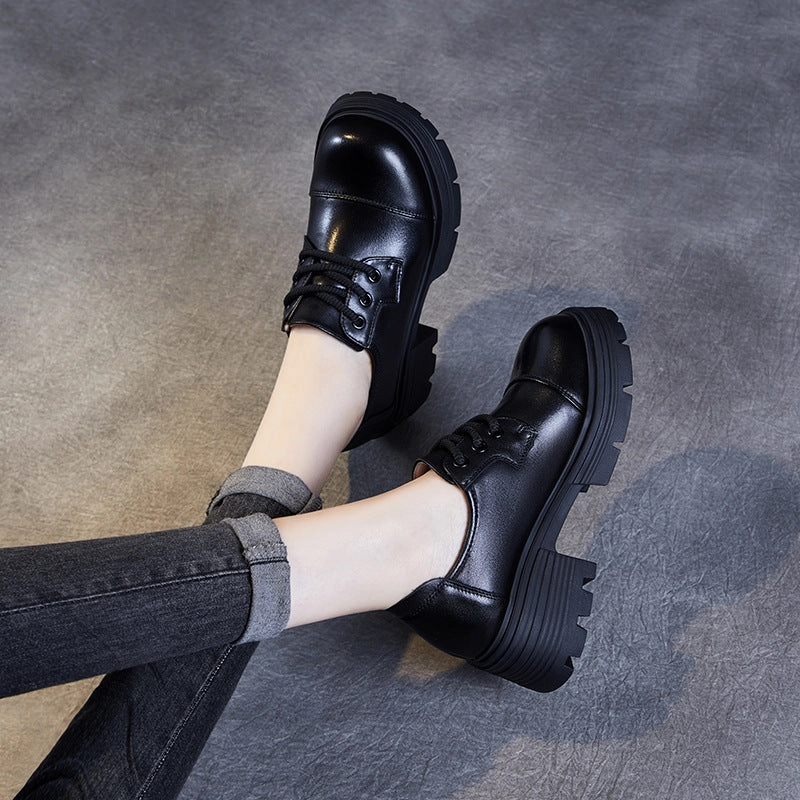 Dr Martens 8053 Leather Platform Casual Shoes Women Retro Leather Lace-up Thick Soled Casual Shoes