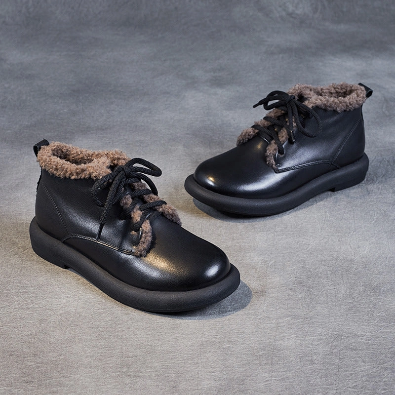 Casual Leisure Shoes Women Retro Minimalist Furred Winter Casual Shoes