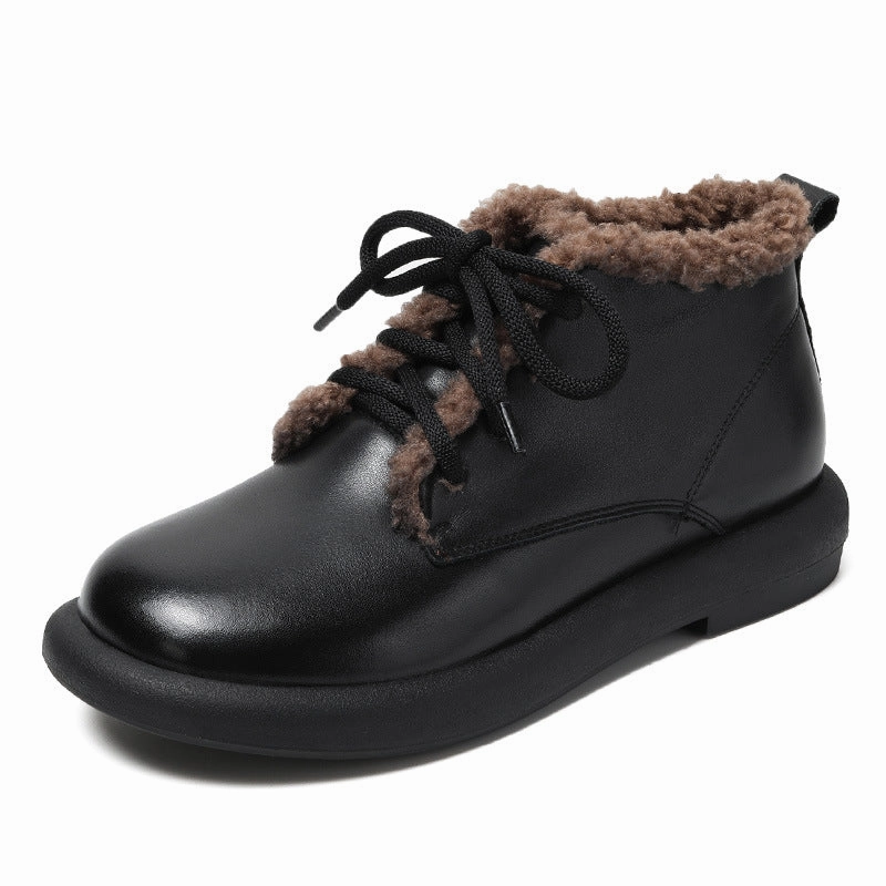 Women Retro Minimalist Furred Winter Casual Shoes Stride Rite Casual Shoes