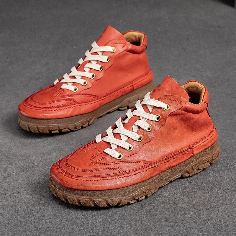 Casual Shoes Brands In Pakistan Women Retro Patchwork Soft Leather Casual Shoes