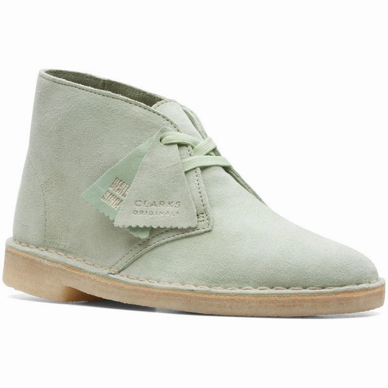 Women's Clarks Desert Boot - Pale Green Sequin Boots