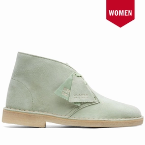 Bearpaw Boots Fur Boots Women's Clarks Desert Boot - Pale Green