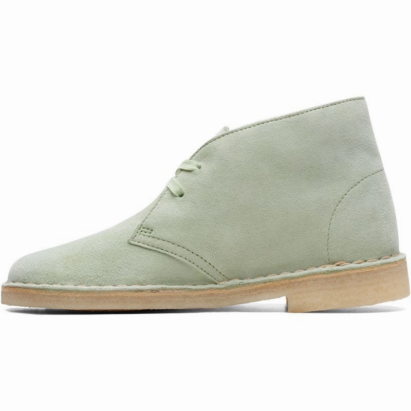Steel Toe Slip Resistant Boots Women's Clarks Desert Boot - Pale Green