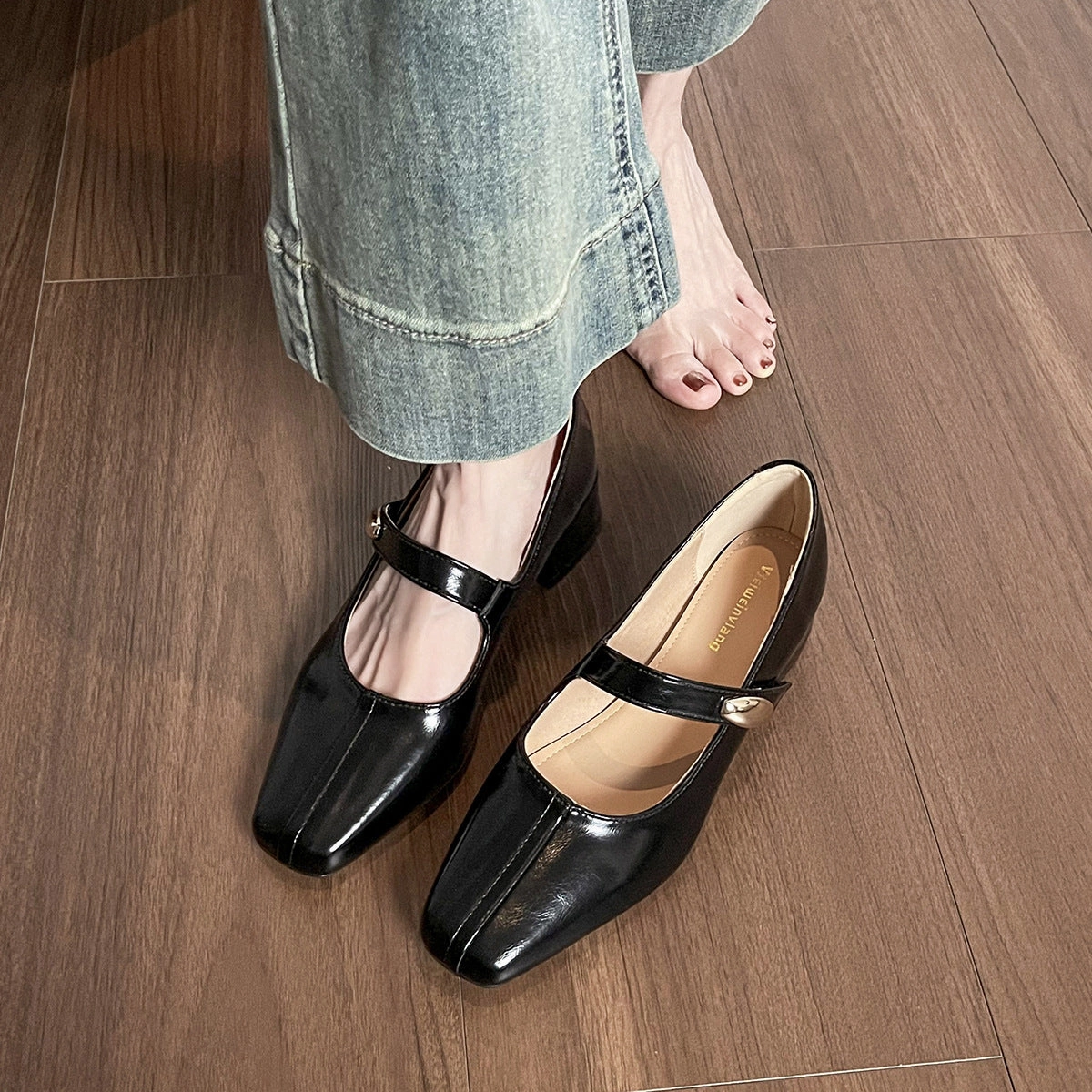 Paul Ultra-grip Casual Shoe Women's Comfortable Buckle Strap Chunky Heel Mary Janes