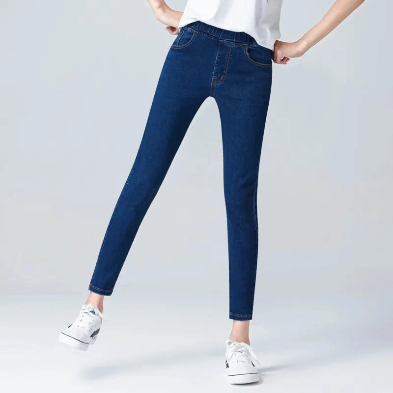 Women's Elastic High Waist Skinny Jeans High Heels Type
