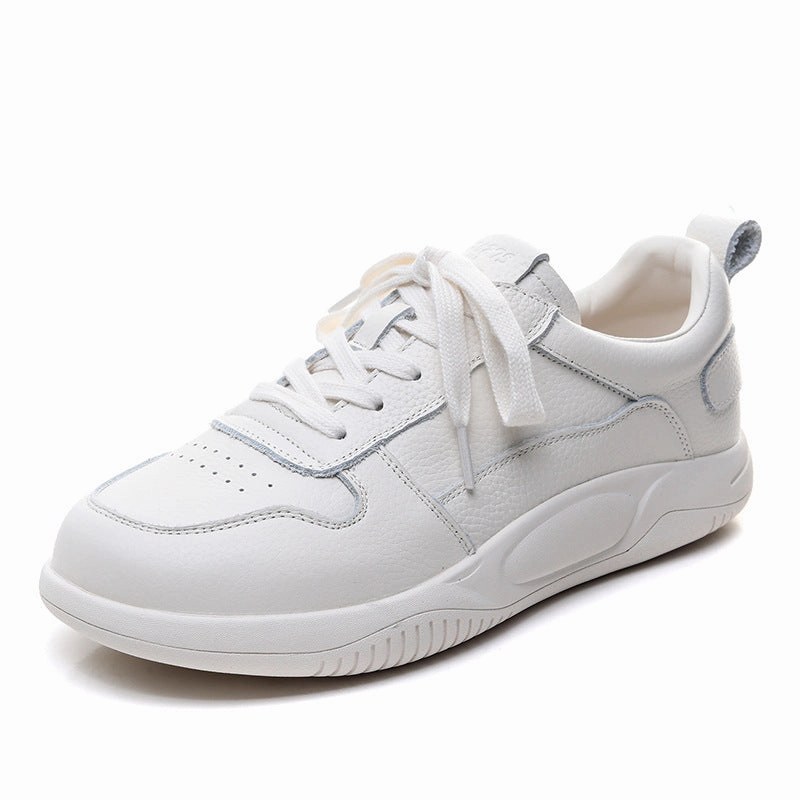 Women's Fashion Plain Quilted Leather Casual Shoes Wide Casual Shoes