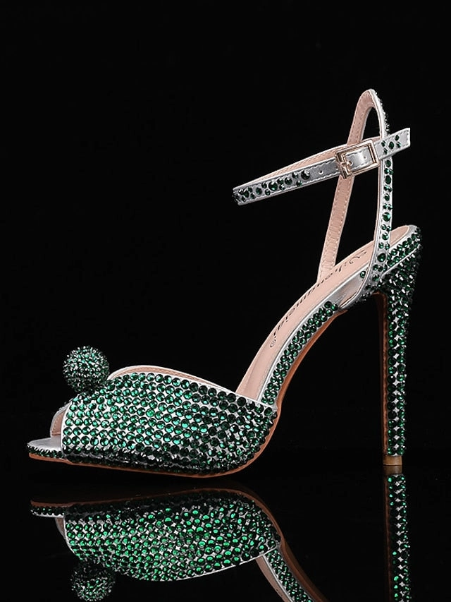 Women's Stiletto Embellished with Rhinestone Heel Sandals Arizona Essentials Eva Sandals