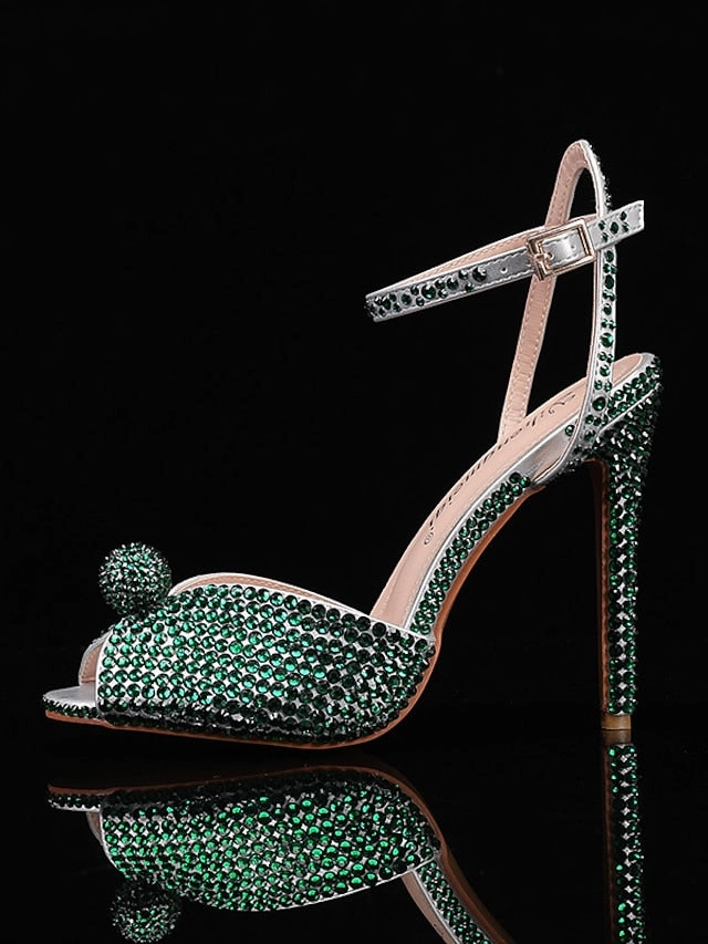 Women's Stiletto Embellished with Rhinestone Heel Sandals