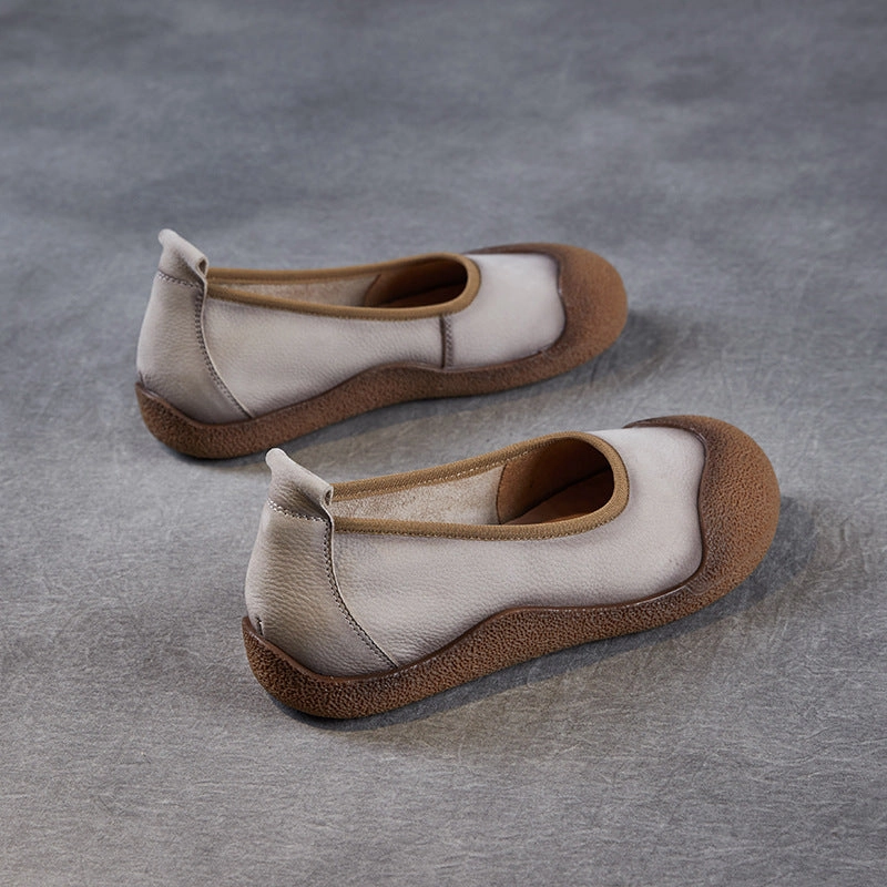 Best Shoes For Running And Casual Women Vintage Leather Low Top Casual Flats