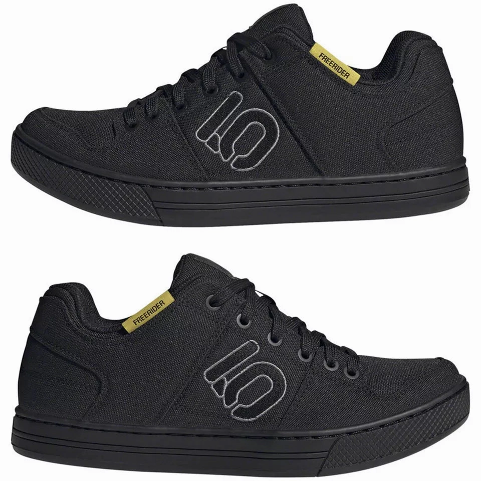 Five Ten Freerider Canvas Flat Pedal Shoe - Core Black-Dgh Solid Gray-Gray Five Run Flat Shoes