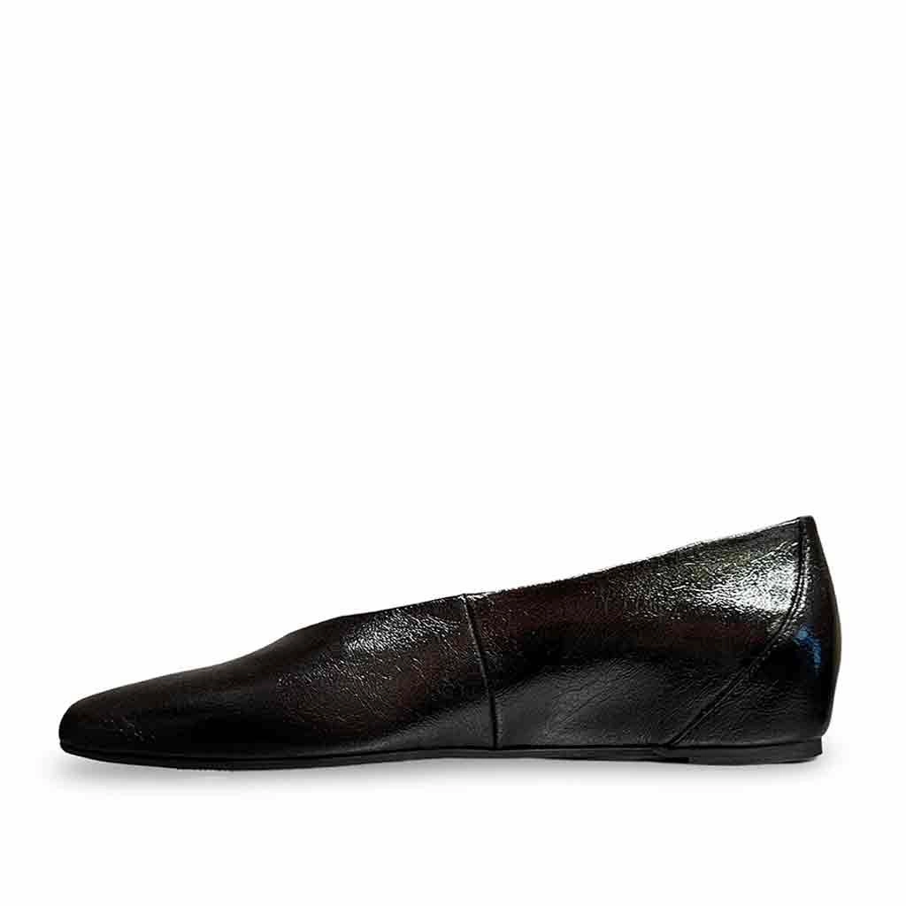 Wonders Black Patent Flat Chunky Flat Shoes
