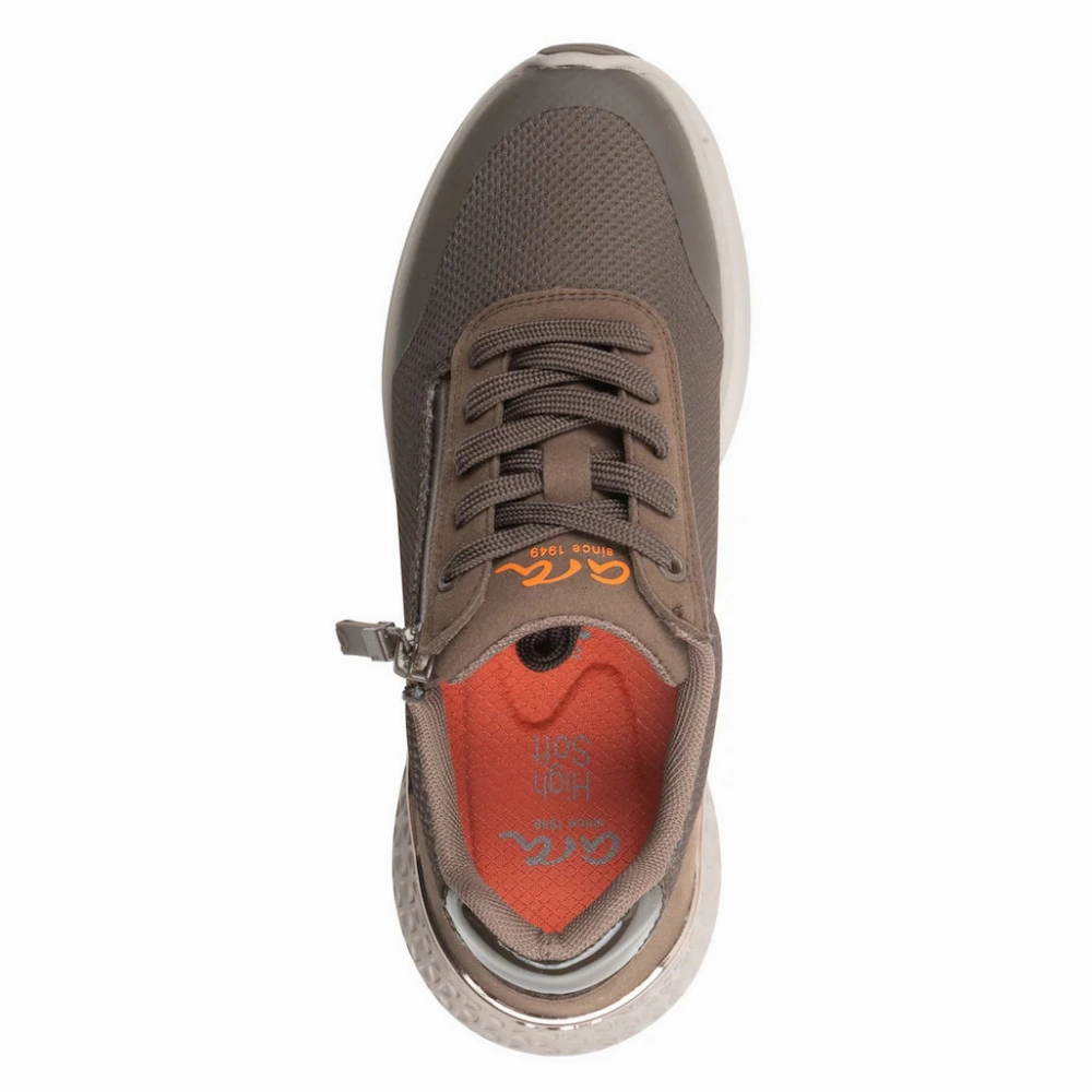 Ara Manteo Taiga Hydrophobic Zip Sneaker (Women's) Leather Shoes For Casual Wear