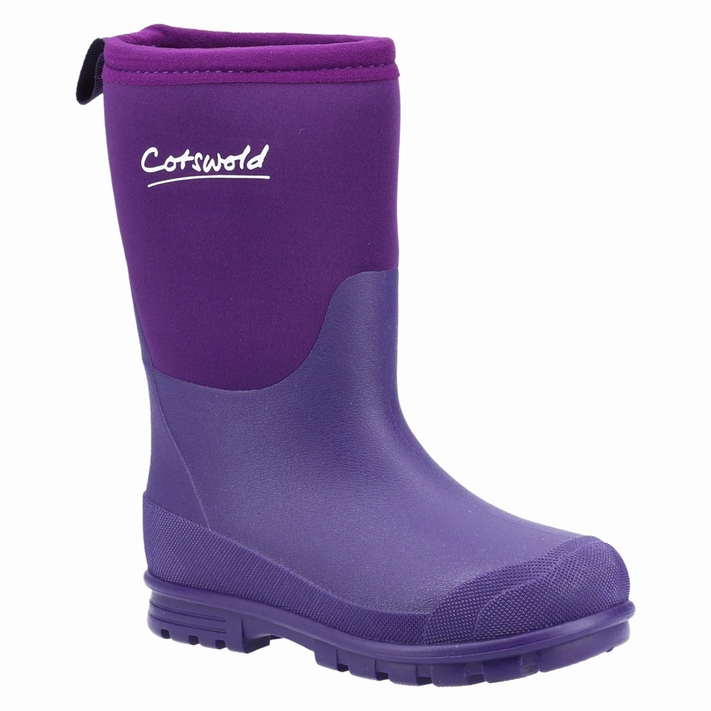 Sock Shoes Waterproof Junior Hilly Neoprene Wellingtons Boots Purple