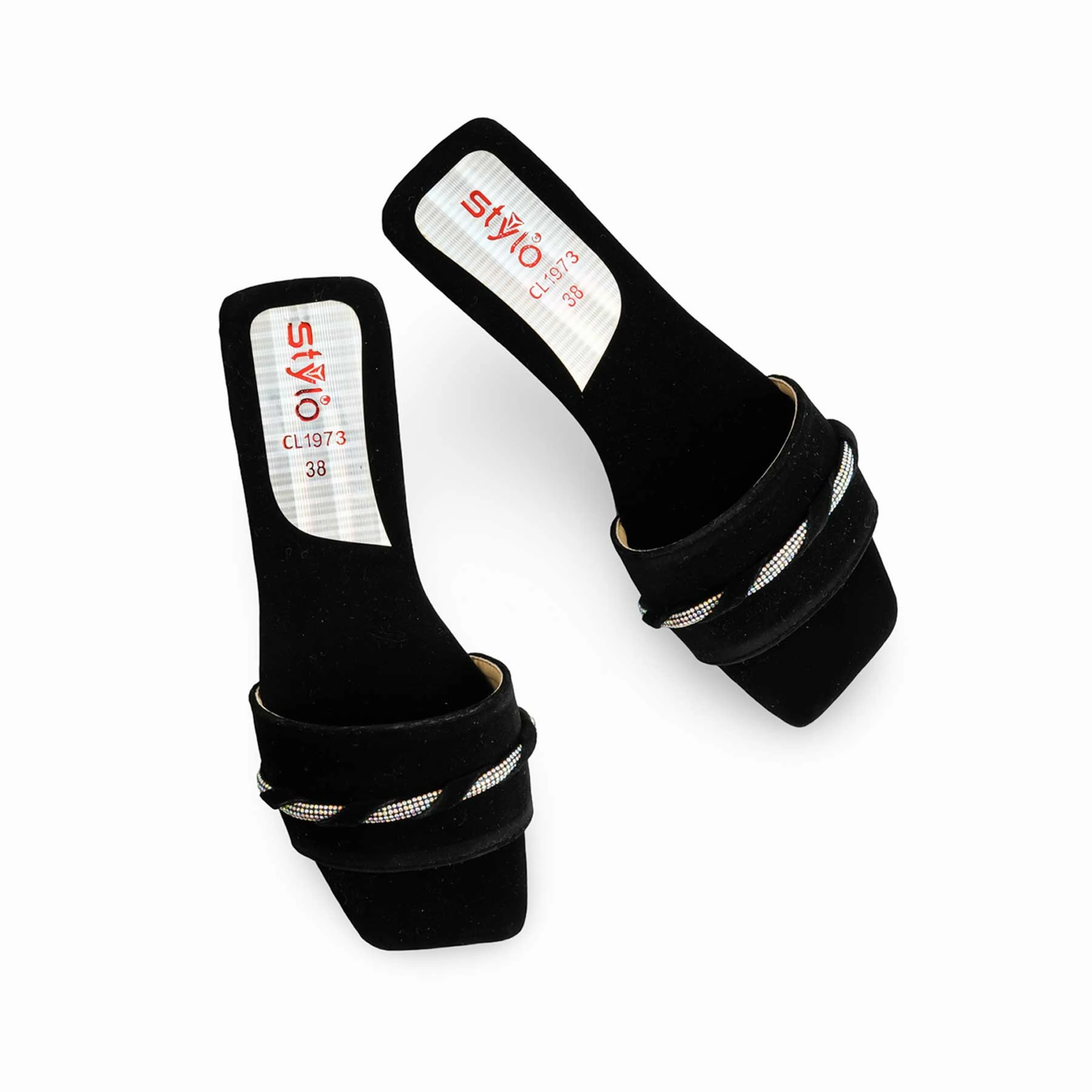 Black Casual Slipper For Women CL1973 Most Comfortable Flat Shoes