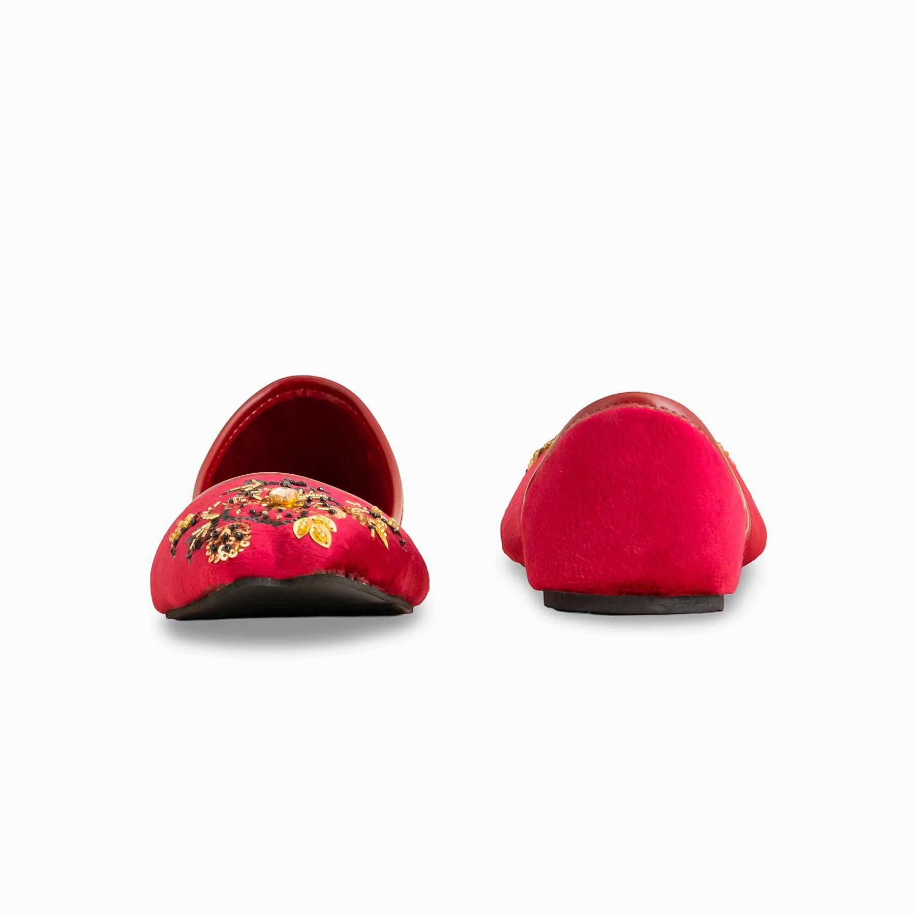 Maroon Fancy Women Khusa EC8558 High Heel Shoes That Turn Into Flats